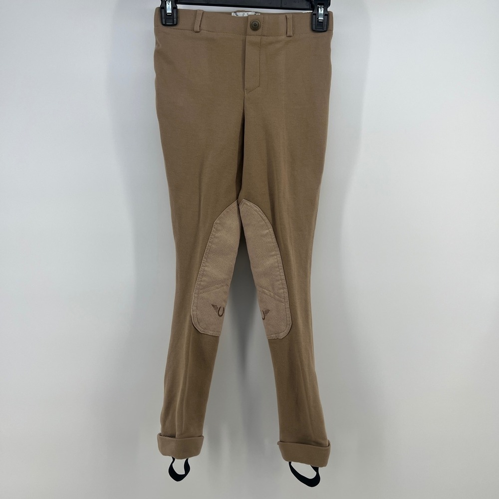 TuffRider Kids Starter Lowrise Pull On Jods Sand Tan Riding Breeches Size 12